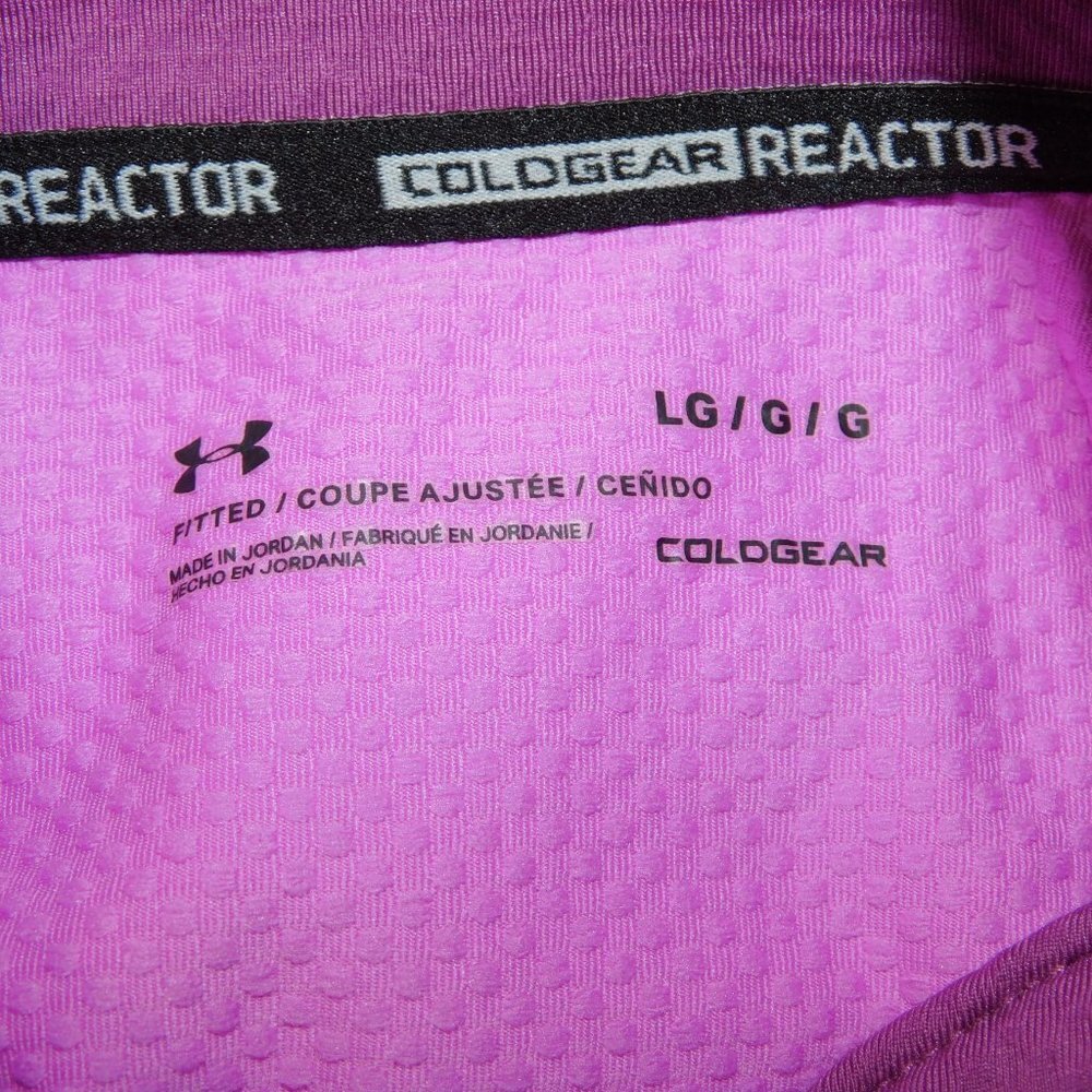 Under Armour fitted Coldgear Reactor 1/4 Zip Pullover LS running shirt Womens L - Picture 4 of 10